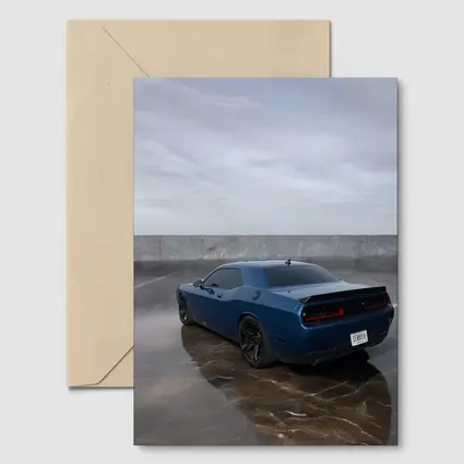 Dodge Challenger Hellcat Blue Marble Background