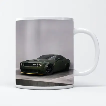 Dodge Challenger Hellcat Green Studio Shot