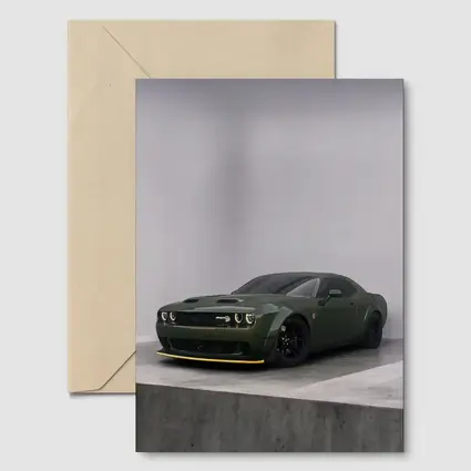 Dodge Challenger Hellcat Green Studio Shot