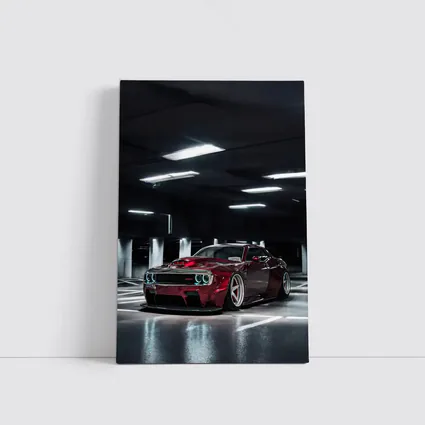 Dodge Challenger Red Wide Body Parking Garage