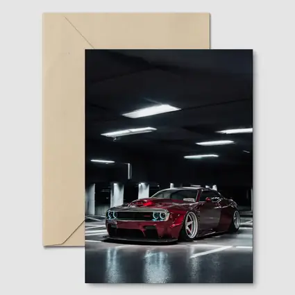 Dodge Challenger Red Wide Body Parking Garage
