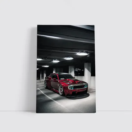 Dodge Challenger Hellcat Red Parking Garage