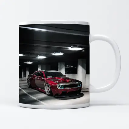 Dodge Challenger Hellcat Red Parking Garage