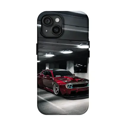 Dodge Challenger Hellcat Red Parking Garage