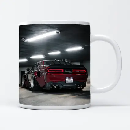 Dodge Challenger Hellcat Red Parking Garage