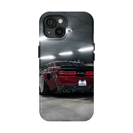 Dodge Challenger Hellcat Red Parking Garage