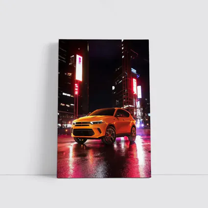 Dodge Hornet Orange SUV City Night