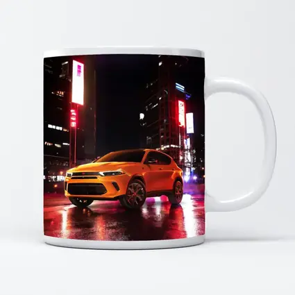Dodge Hornet Orange SUV City Night