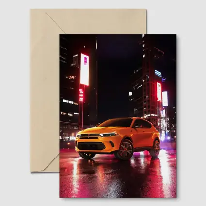 Dodge Hornet Orange SUV City Night