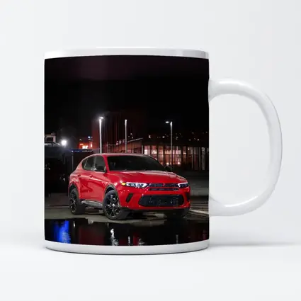 Dodge Hornet Red SUV Wet Night Street