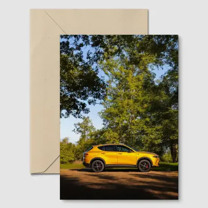 Dodge Hornet Yellow SUV Green Trees