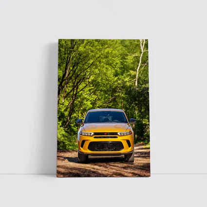 Dodge Hornet Yellow SUV Forest Trail