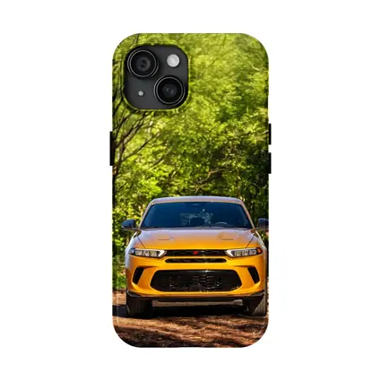 Dodge Hornet Yellow SUV Forest Trail