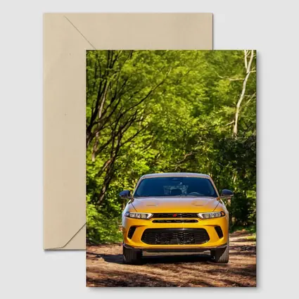 Dodge Hornet Yellow SUV Forest Trail