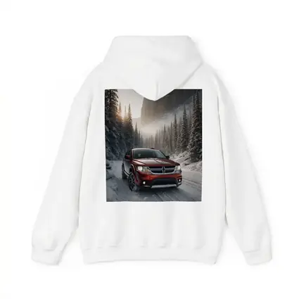 Dodge Journey Red SUV Snowy Forest Road