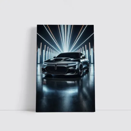 Dodge Charger Black Neon Light Studio