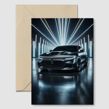 Dodge Charger Black Neon Light Studio
