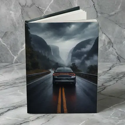 Dodge Charger Driving Through Misty Mountain Road