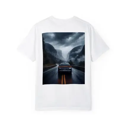 Dodge Charger Driving Through Misty Mountain Road
