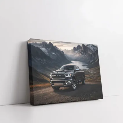 Dodge RAM Truck Mountain Lake Backdrop