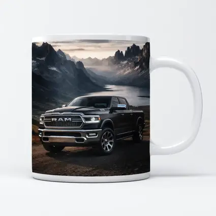Dodge RAM Truck Mountain Lake Backdrop