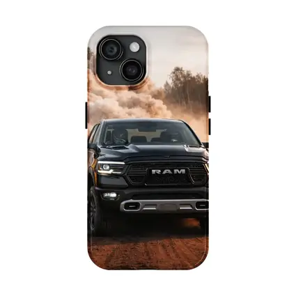 RAM Truck Drifting On Dusty Dirt Road