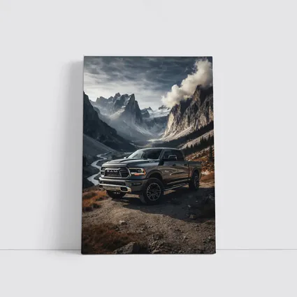Ram Truck Parked in Mountain Valley