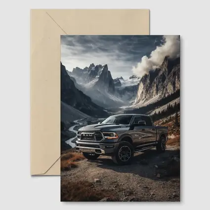Ram Truck Parked in Mountain Valley