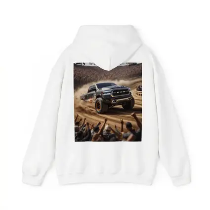Ram Truck Tearing Through Dirt Race Arena
