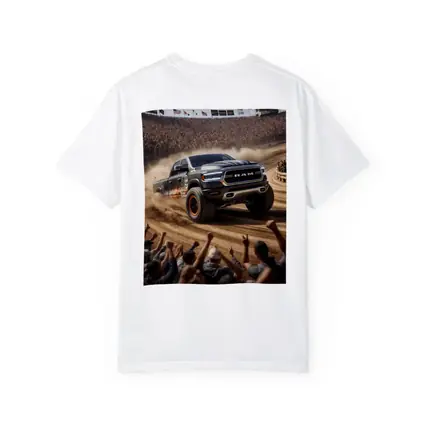Ram Truck Tearing Through Dirt Race Arena