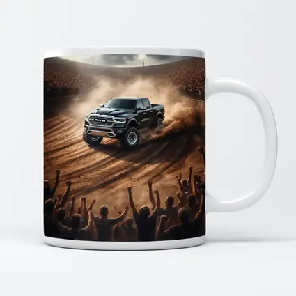 Ram Truck Drifting Dirt Track Crowd