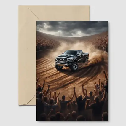 Ram Truck Drifting Dirt Track Crowd
