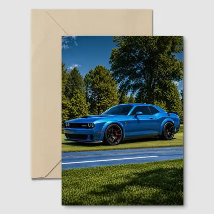 Dodge Challenger SRT Hellcat Blue Sunny Day
