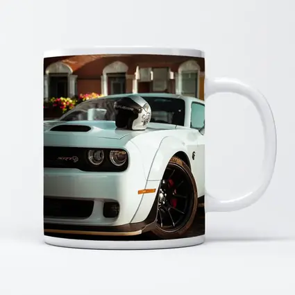 Dodge Challenger SRT White Old Town Street