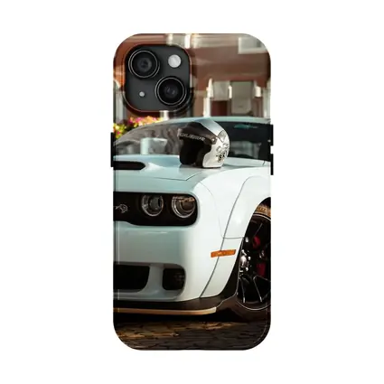 Dodge Challenger SRT White Old Town Street