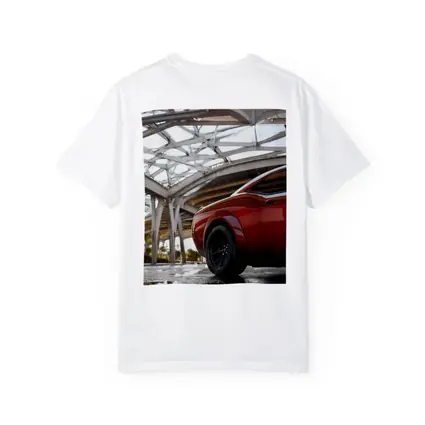 Dodge Challenger SRT Red Under Structural Bridge
