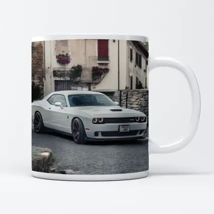 Dodge Challenger SRT White Old Town Street