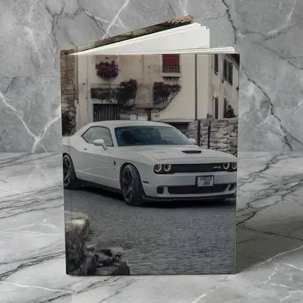 Dodge Challenger SRT White Old Town Street