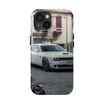 Dodge Challenger SRT White Old Town Street