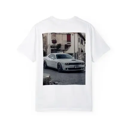 Dodge Challenger SRT White Old Town Street