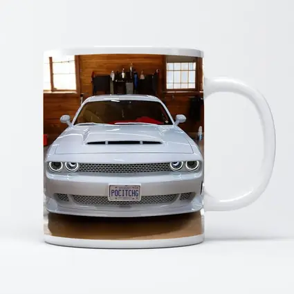 White Dodge Challenger SRT Garage Front View