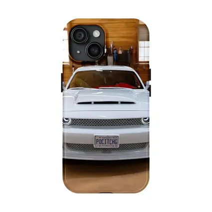 White Dodge Challenger SRT Garage Front View