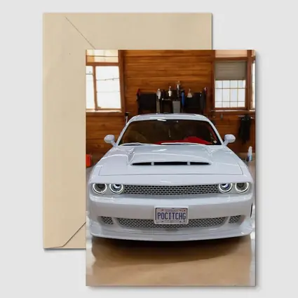 White Dodge Challenger SRT Garage Front View