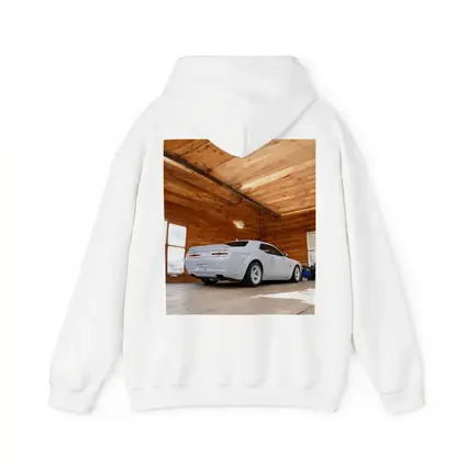 Dodge Charger White Muscle Car Wooden Garage