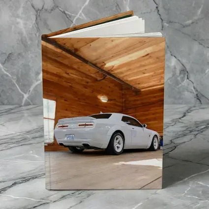 Dodge Charger White Muscle Car Wooden Garage