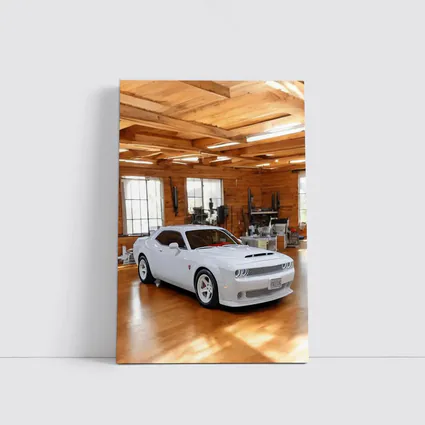 Dodge Challenger SRT White Muscle Car Garage