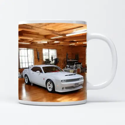 Dodge Challenger SRT White Muscle Car Garage