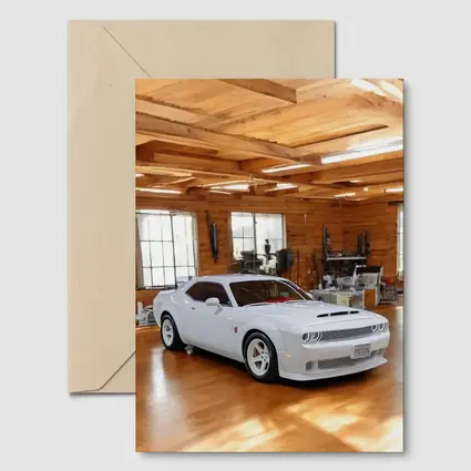 Dodge Challenger SRT White Muscle Car Garage