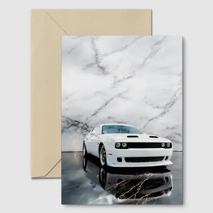 Dodge Challenger SRT White Marble Background