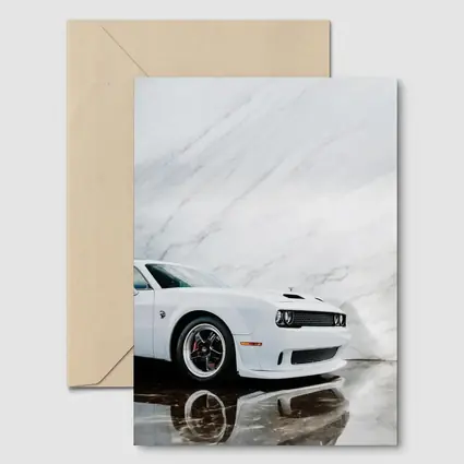 Dodge Challenger SRT White Marble Background